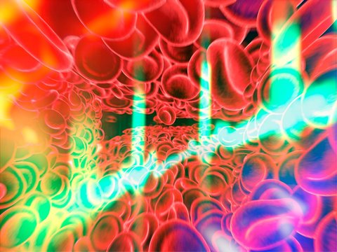 Red blood cells and ECG, artwork