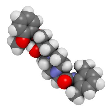Ranolazine antianginal drug molecule