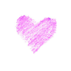 Hand drawn colored pencil stroke heart texture love. Romantic background of Valentine's day. Red, pink, blue