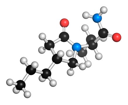 Brivaracetam anticonvulsant drug molecule