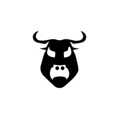Bull Horn.Bull head Vector Icon Logo Template Illustration Design