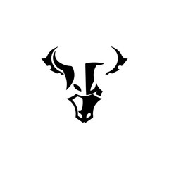 Bull Horn.Bull head Vector Icon Logo Template Illustration Design