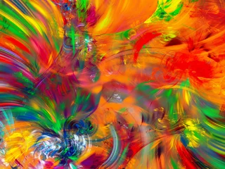 Photo sur Aluminium brossé Mélange de couleurs rainbow abstract fractal background 3d rendering illustration