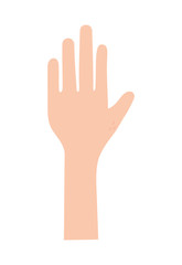 Fototapeta premium hand showing five fingers on white background