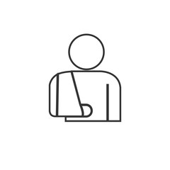 broken arm icon vector solid grey