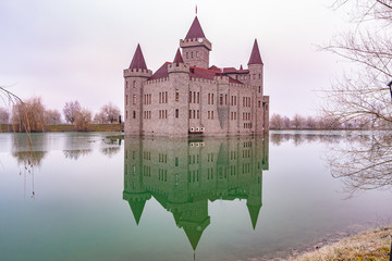 Obraz premium Medieval castle in the middle of the pond