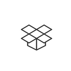 open box icon vector solid grey