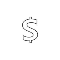 dollar sign icon vector solid grey