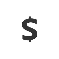 dollar sign icon vector solid grey