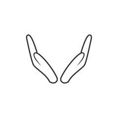 hands icon vector solid grey