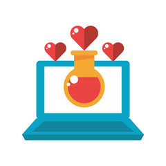 laptop computer with love potion magic