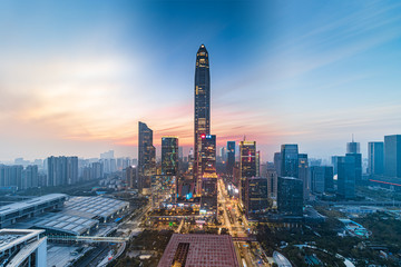 Naklejka premium Shenzhen Futian CBD cityscape skyline