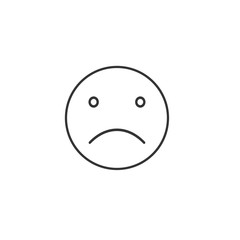sad face icon vector solid grey