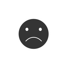 sad face icon vector solid grey