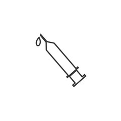 syringe icon vector solid grey