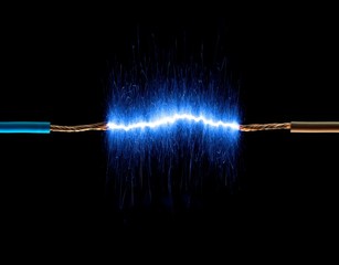 Wires connected by blue sparks