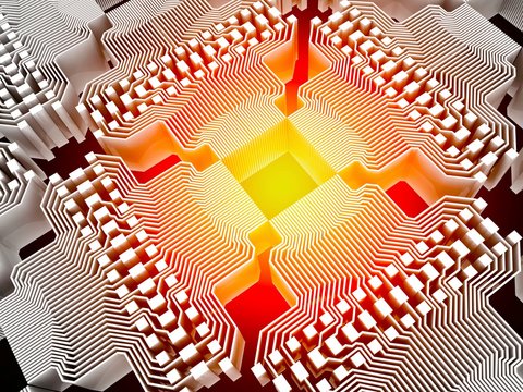 Quantum computer, electronic circuitry