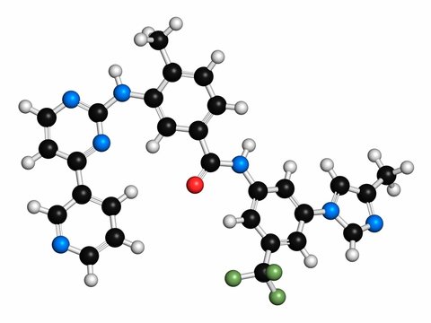 Nilotinib cancer drug molecule