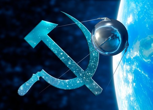 Sputnik And The Russian Hammer And Sickle