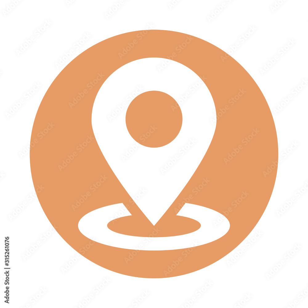 Poster pin pointer location isolated icon