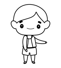 cute little boy happy cartoon character kids