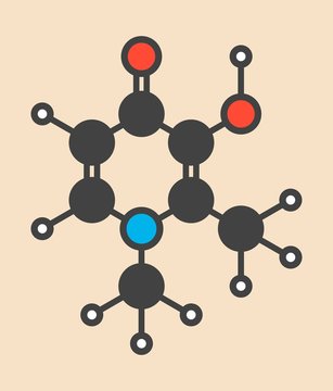 Deferiprone thalassaemia drug molecule
