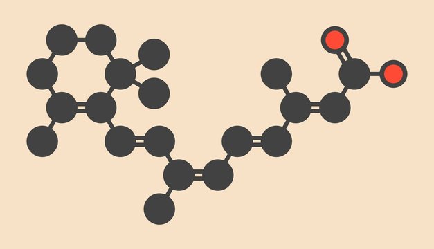 Alitretinoin cancer drug molecule