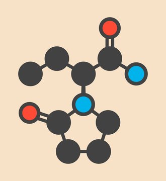 Levetiracetam epilepsy drug molecule