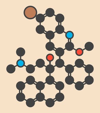 Bedaquiline tuberculosis drug molecule