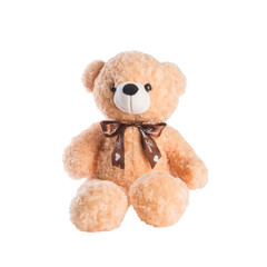 Toy or Teddy bear with bow on the background new.