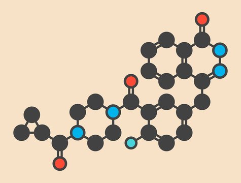 Olaparib cancer drug molecule