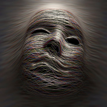 Distorted head, illustration