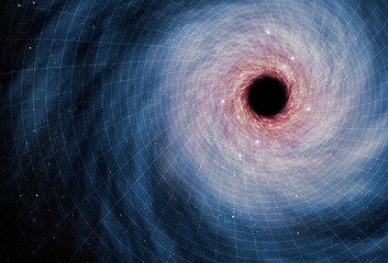Computer artwork of black hole
