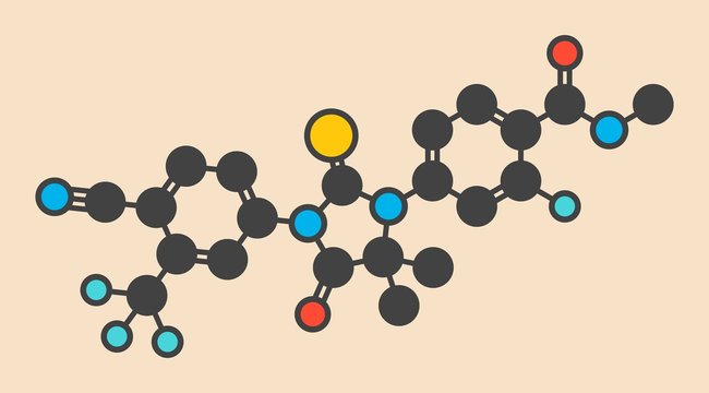 Enzalutamide cancer drug molecule