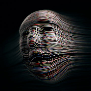 Distorted head, illustration