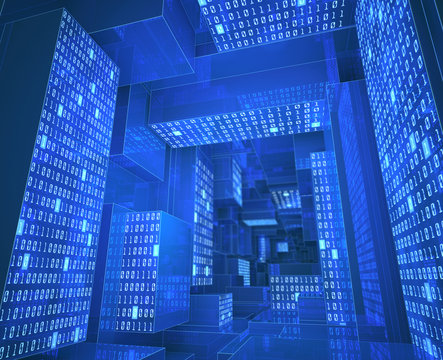 Cloud computing, conceptual illustration