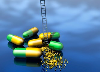 Capsules and ladder