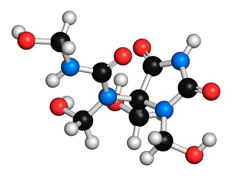 Diazolidinyl urea molecule, illustration