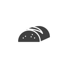 Bread loaf vector icon. filled flat sign for mobile concept and web design. Bakery, bread glyph icon. Pastry shop symbol, logo illustration. Vector graphics