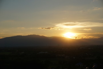 sunset in the mountains