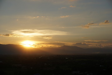 sunset in the mountains