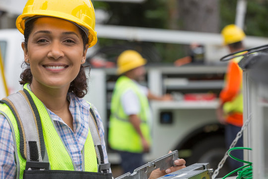 Hispanic Female Utility Worker