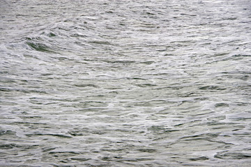 Close-up sectional view of the water surface of the Pacific ocean near the beach