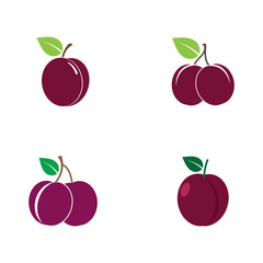Set of Plum logo vector icon design template