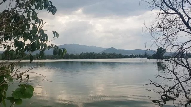 View of the lake on a cloudy day.