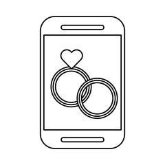 smartphone device with rings and hearts