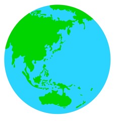 世界地図と地球