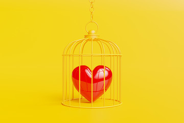 Heart is locked in a cage.
