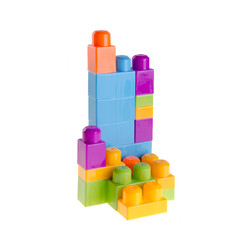 Toy or Plastic building blocks on background new.