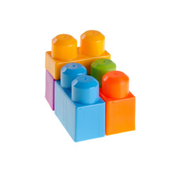 Toy or Plastic building blocks on background new.